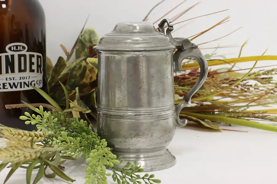 Main image of English Farmhouse Antique Pewter Beer Stein or Mug, London