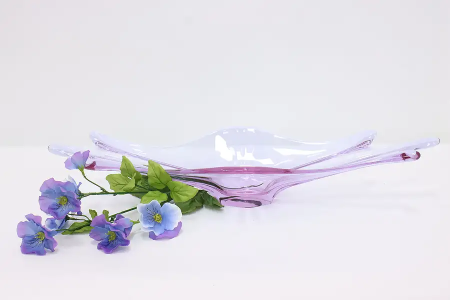 Main image of Murano Venetian Italian Amethyst Art Glass Centerpiece Bowl