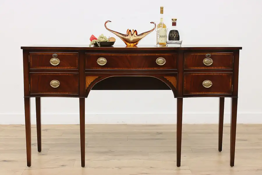 Main image of Georgian Design Vintage Mahogany Marquetry Server Sideboard