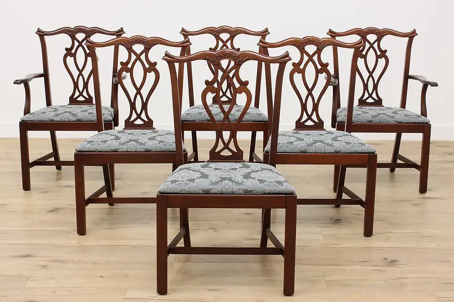 Main image of Set of 6 Vintage Georgian Design Mahogany Dining Chairs