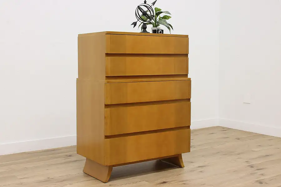 Main image of Midcentury Modern Vintage Mahogany Tall Chest Dresser, Rway