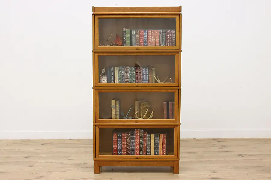 Main image of Hale Oak Antique 4 Stack Lawyer Bookcase or Bath Cabinet