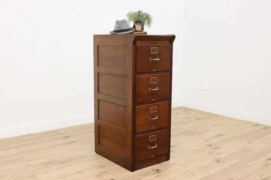 Main image of Traditional Antique Office Library Oak File Cabinet, Yawman