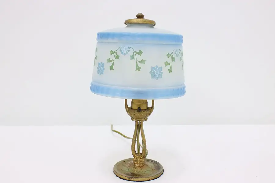 Main image of Frosted Glass Vintage Boudoir or Desk Lamp, Aladdin