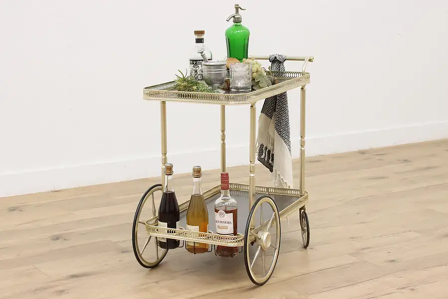 Main image of Midcentury Modern Vintage Rolling Bar or Dessert Cart