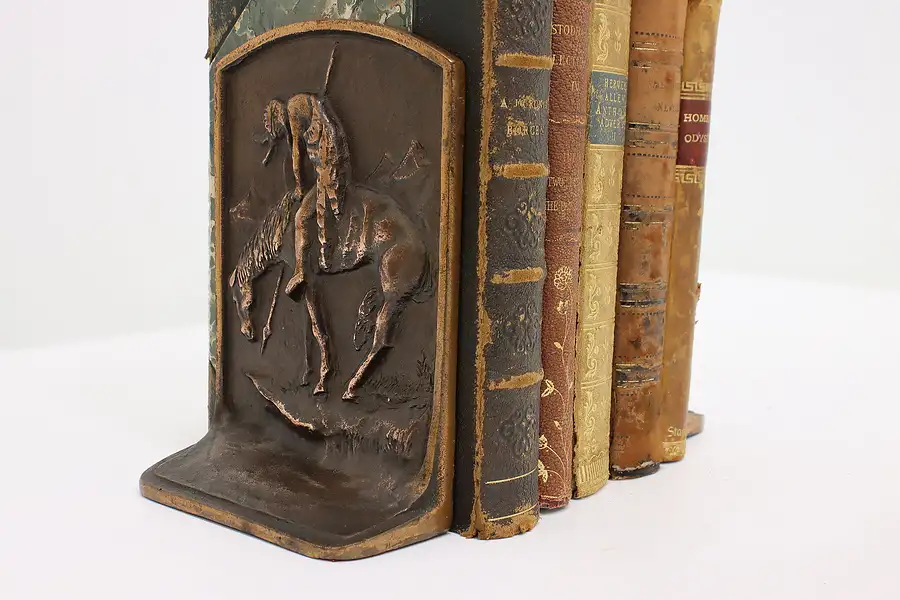 Main image of Pair of End of The Trail Cast Iron Antique Bookends