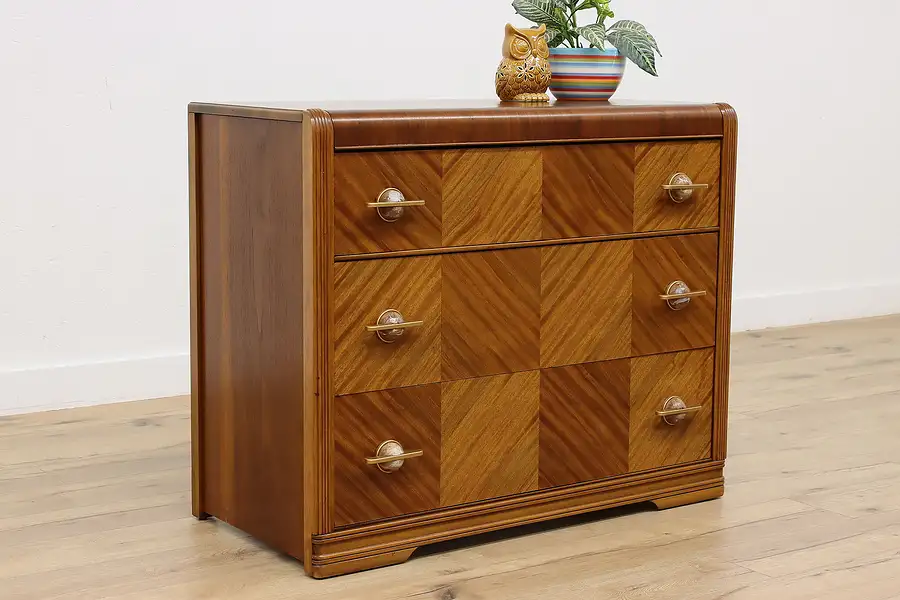 Main image of Art Deco Vintage Waterfall Lowboy or Dresser, Bakelite