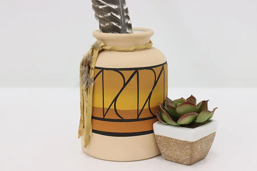 Main image of Native American Hand-Painted Vintage Pottery Vase, Klay