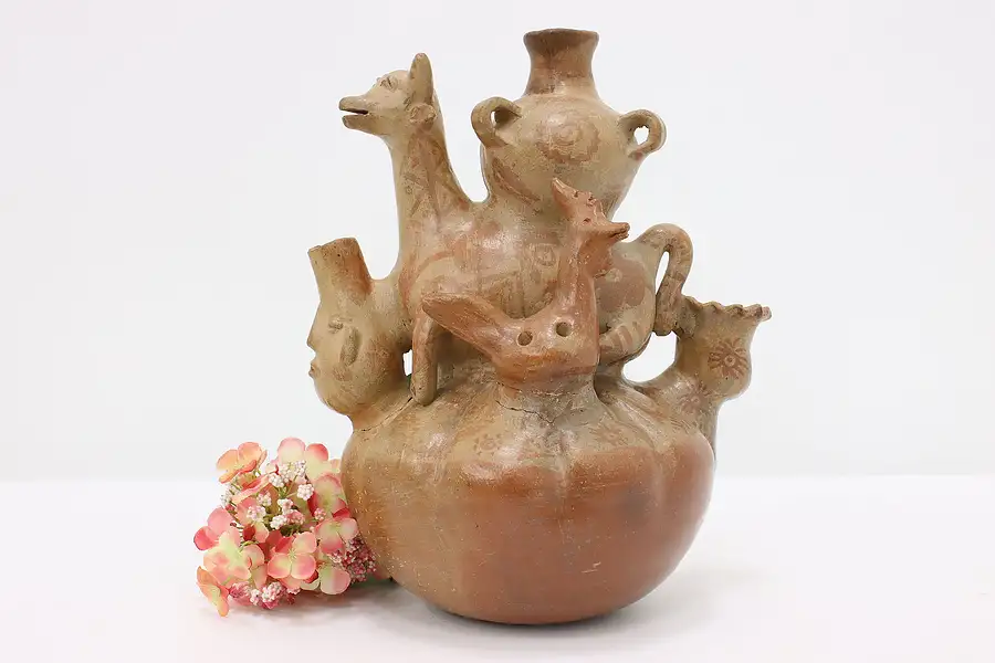 Main image of Native American Vintage Pottery Vase, Animal Figures