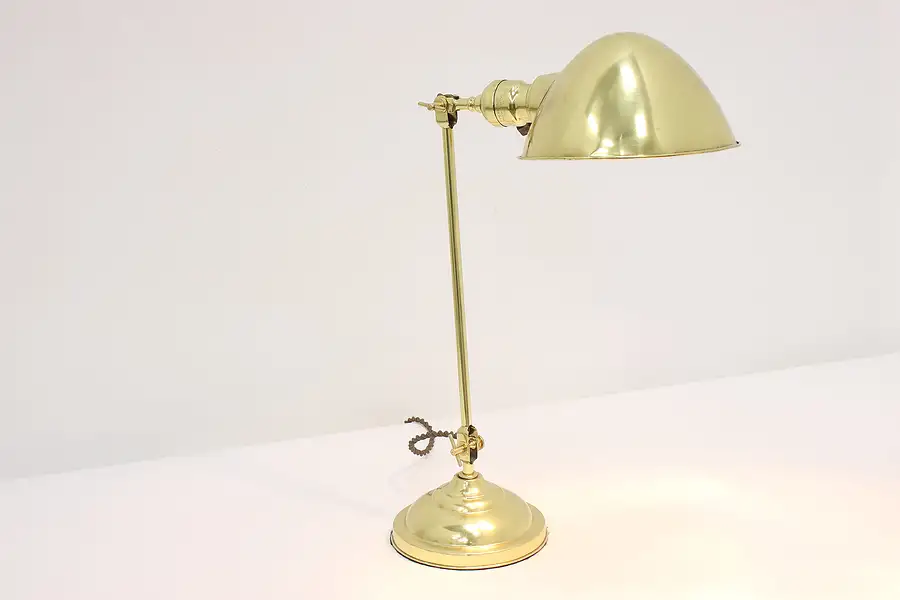 Main image of Traditional Antique Brass Adjustable Library Lamp, Bradley