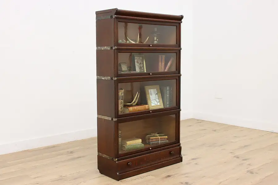 Main image of Craftsman Antique 4 Stack Oak Lawyer Arts & Crafts Bookcase