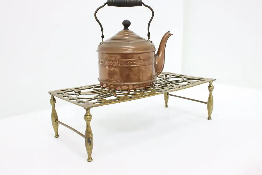 Main image of Farmhouse Antique Brass Fireplace Hearth Trivet or Stand