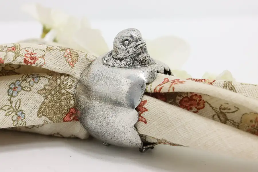 Main image of Victorian Antique Silverplate Napkin Ring, Hatching Chick