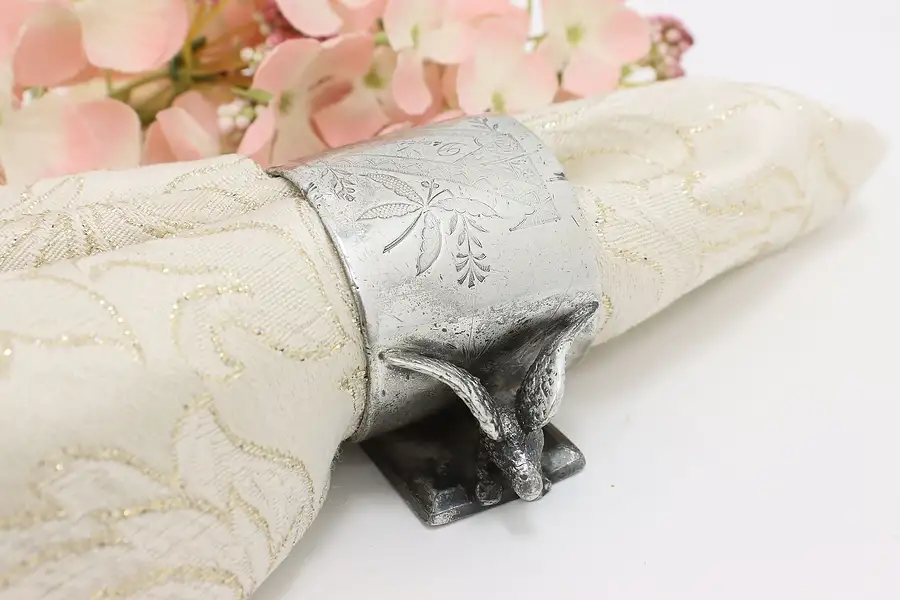 Main image of Victorian Antique Silverplate Napkin Ring, Doves, Meriden