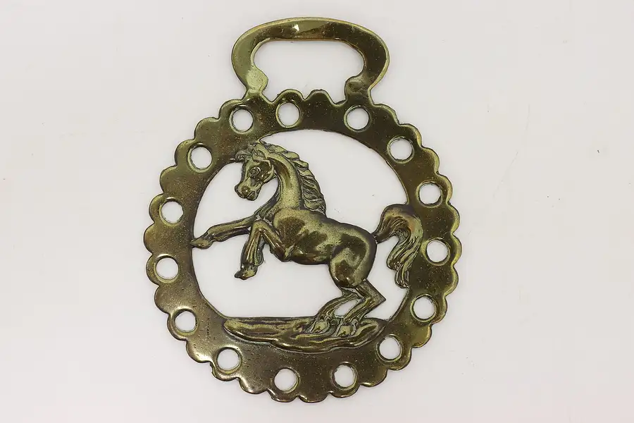 Main image of Horse Vintage Brass Harness Medallion, Mustang