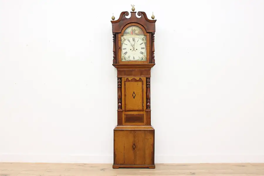 Main image of English Georgian Antique 1830s Grandfather Clock, Griffiths