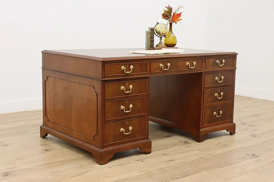 Main image of Traditional English Vintage Walnut Office or Library Desk