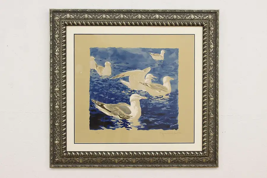 Main image of Herring Gulls Vintage Lithograph Print Jamie Wyeth 39"