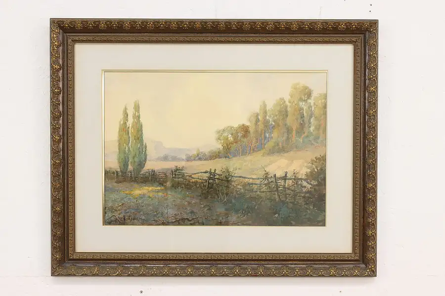 Main image of Country Landscape Original Watercolor Painting Milleson 29"