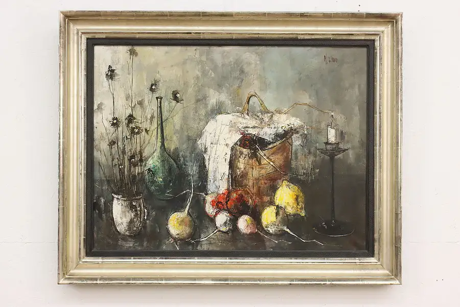 Main image of Fruit Still Life Vintage Original Oil Painting, Girard 34"