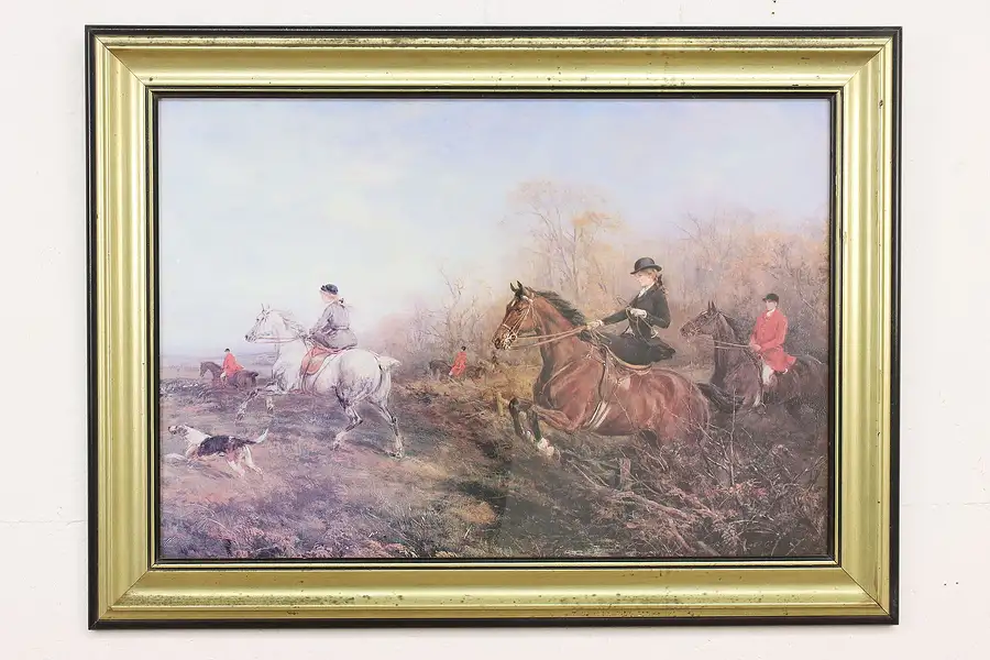 Main image of Victorian English Fox Hunt Litho Art Print 38.5"