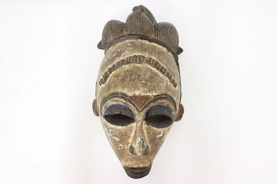 Main image of Traditional Folk Art Carved & Hand Painted African Mask