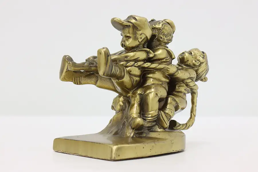 Main image of Tug of War Vintage Brass Finish Sculpture, Craftsman