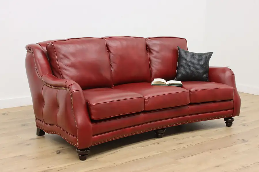 Main image of Sundance Contemporary Red Leather Sofa, Hancock & Moore