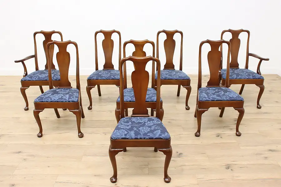 Main image of Set of 8 Vintage Georgian Design Dining Chairs, Kittinger