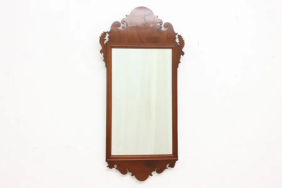 Main image of Georgian Chippendale Antique Carved Mahogany Wall Mirror