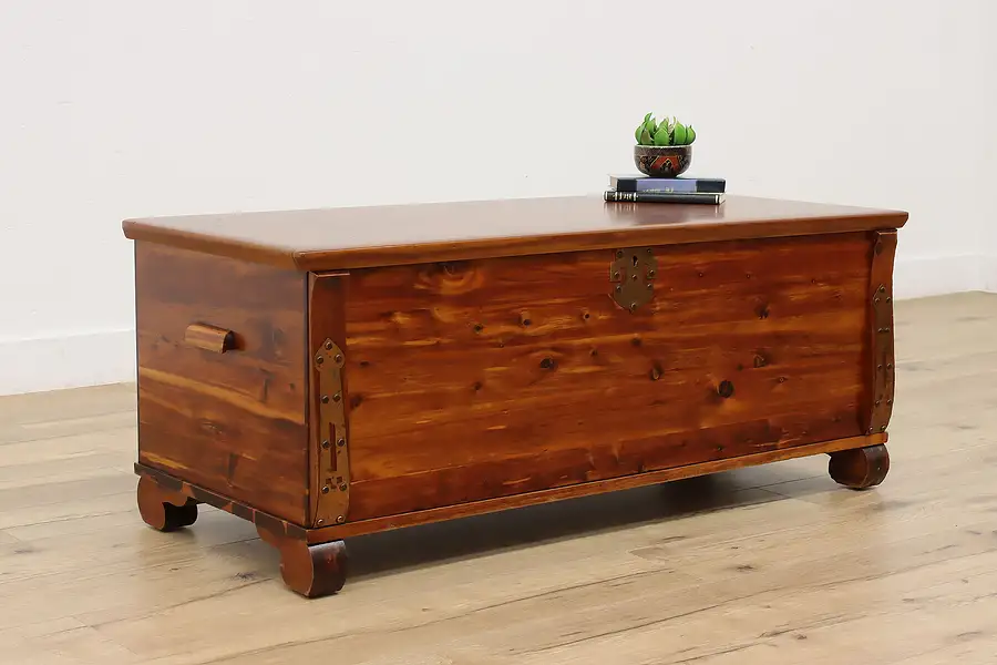 Main image of Farmhouse Vintage Cedar Blanket Chest or Trunk, Coffee Table