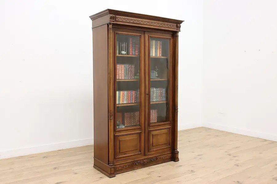 Main image of French Classical Antique Walnut Office or Library Bookcase