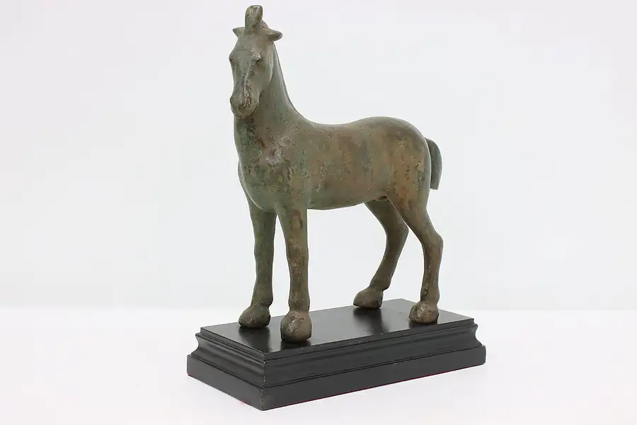 Main image of Chinese Antique Bronze Tang Horse Verdigris Sculpture, Base