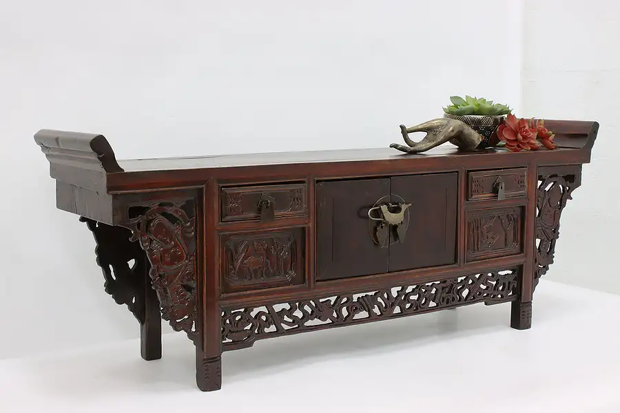 Main image of Chinese Vintage Miniature Tabletop Altar or Jewelry Chest