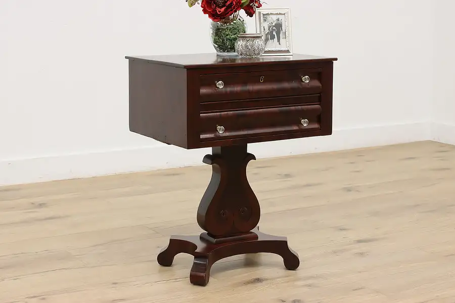 Main image of Empire 1840s Antique Mahogany Nightstand or End Table