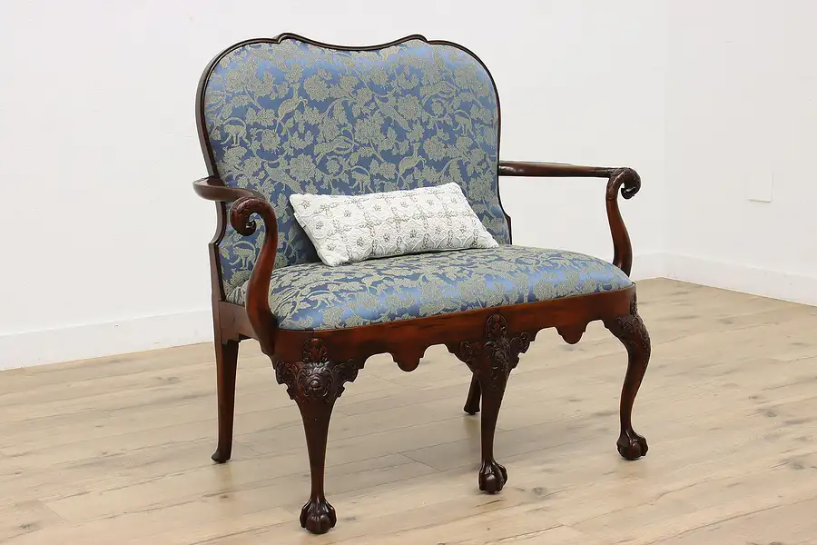 Main image of Georgian Design Antique Carved Mahogany Settee, Eagle Arms