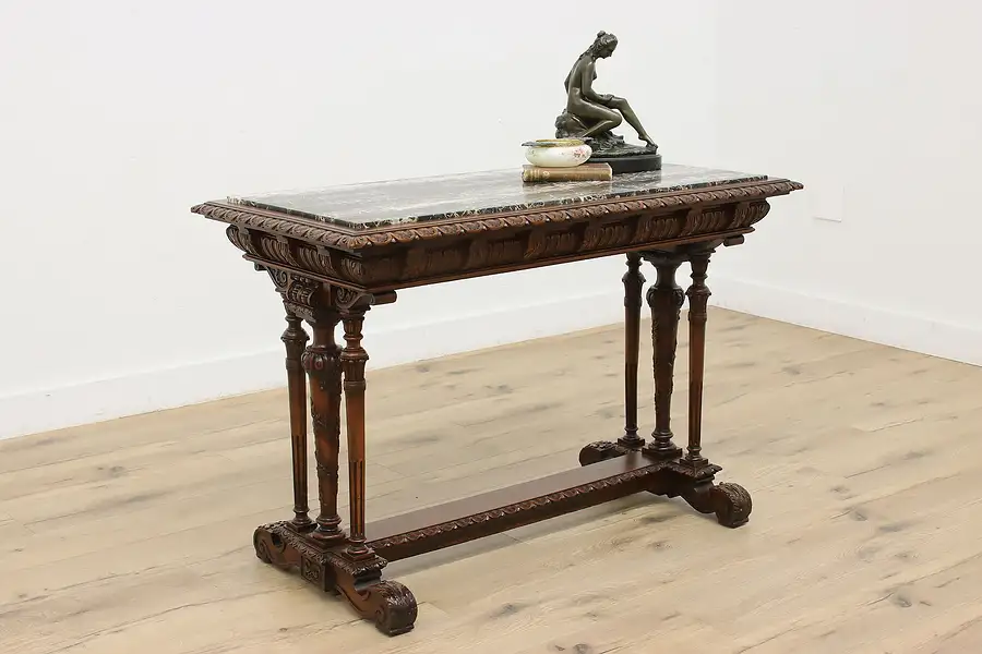 Main image of Italian Renaissance Antique Hall Console, Sofa Table, Marble