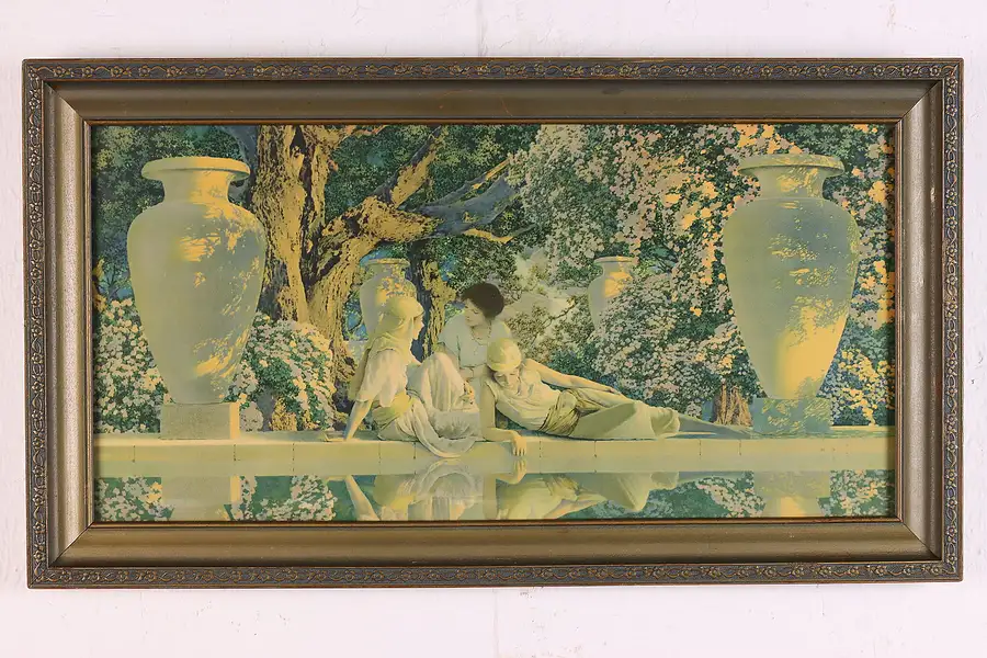 Main image of Garden of Allah Antique Art Deco Print Maxfield Parrish 20.5"