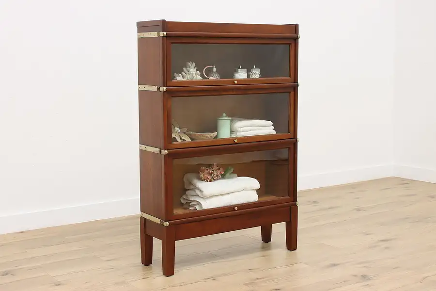 Main image of Globe Antique 3 Stack Walnut Bookcase or Bath Cabinet