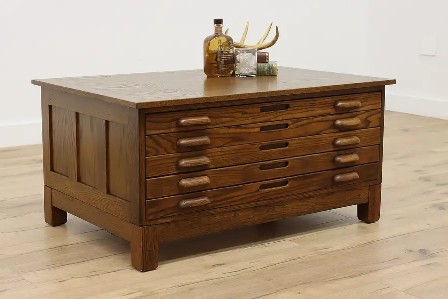 Main image of Industrial Vintage Map File Chest & Coffee Table, Hamilton