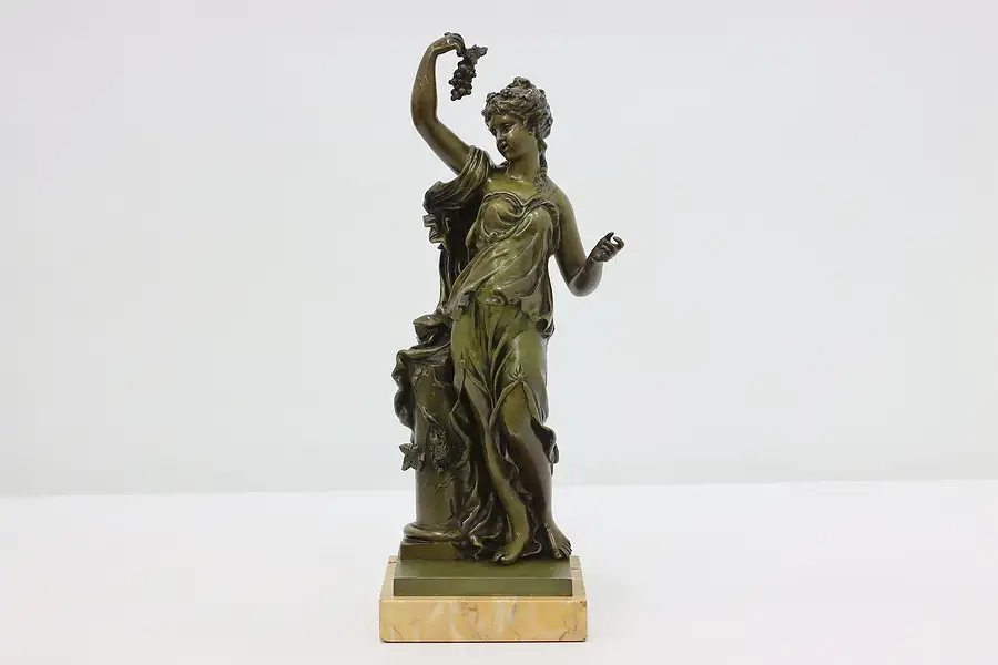 Main image of French Antique Bronze Sculpture of Goddess w/ Grapes Clodion