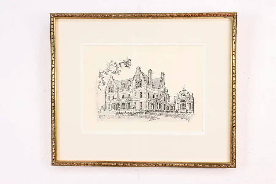 Main image of Pabst Mansion Original Vintage Engraving, Weinman 16.5"