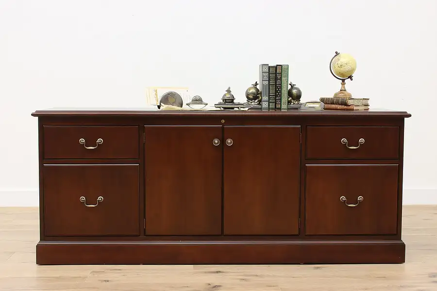 Main image of Traditional Vintage Office or Library Credenza Lateral File