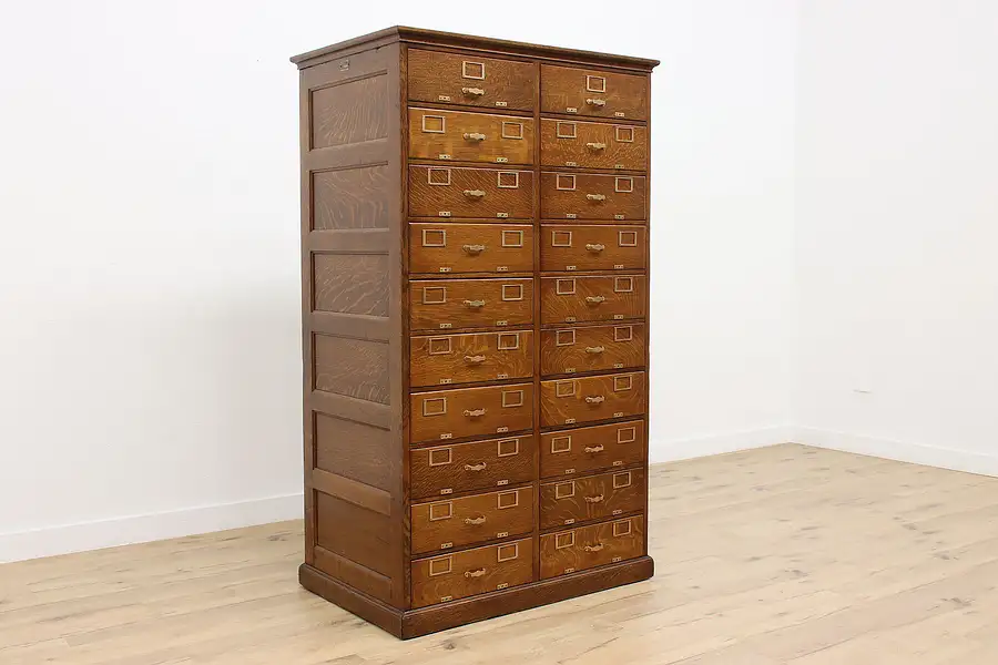 Main image of Railroad Antique 20 Drawer Office Library File Cabinet, DM