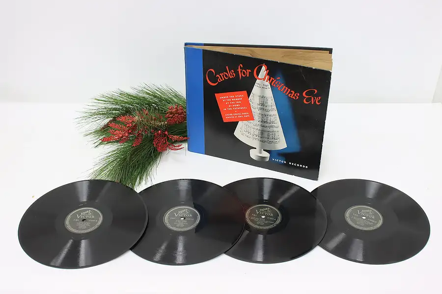 Main image of Set of 4 Christmas Victor Chapel Choir Records, Victor