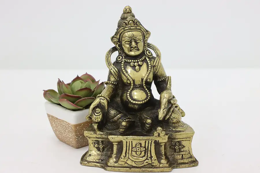 Main image of Tibetan Vintage Brass Buddhist Jambhala Wealth God Sculpture