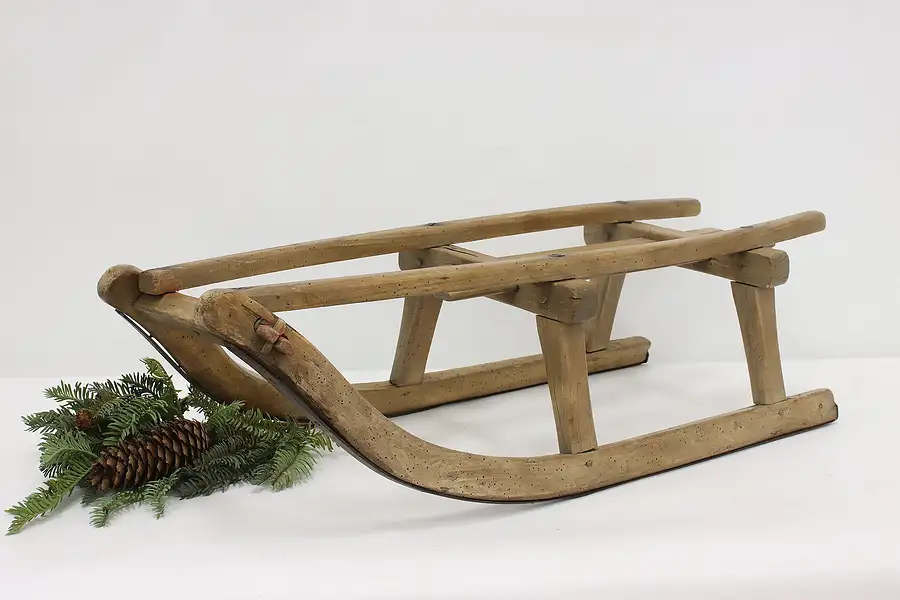 Main image of Farmhouse Antique Beech French Child Size Snow Sled