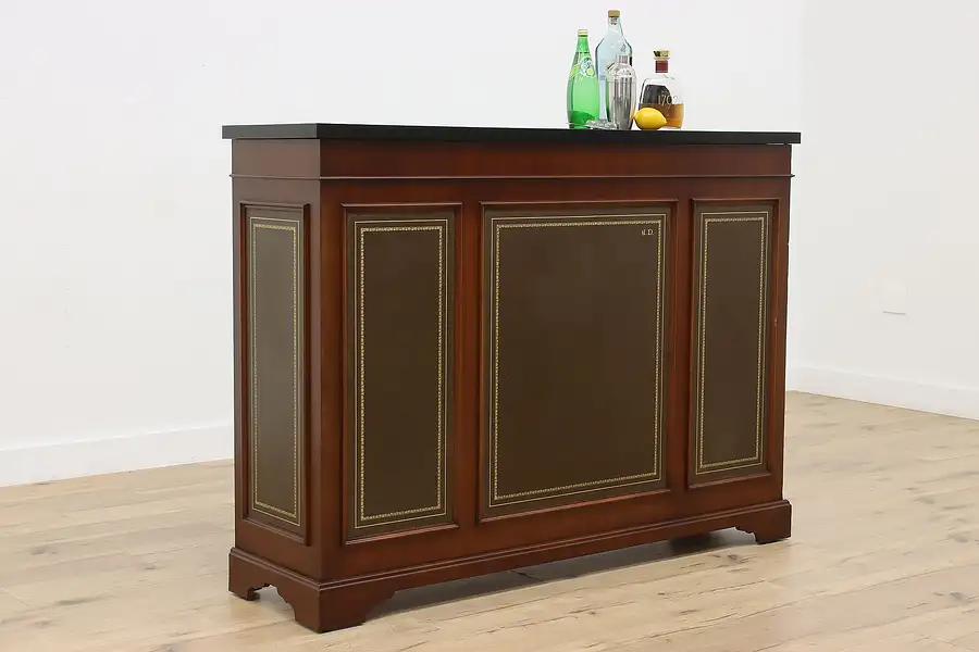 Main image of Mahogany & Leather Vintage Bar Counter, JD Jack Daniels