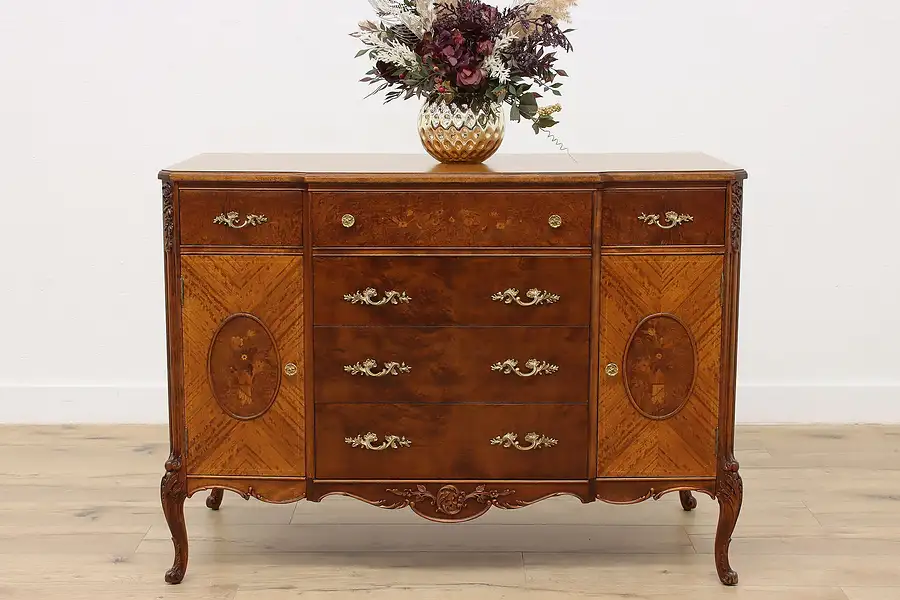 Main image of French Design Vintage Marquetry Chest or Dresser, Northern