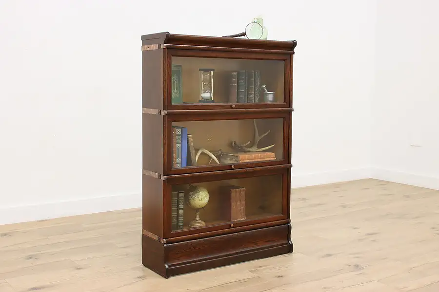 Main image of Macey Antique Stacking Oak Lawyer Bookcase Display Cabinet